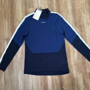 NWT Icebreaker Men's 200 Sonebula LS High Neck Top Medium 100% Wool